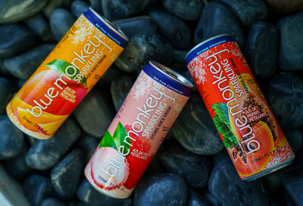 Sparkling Juice on Black Rocks