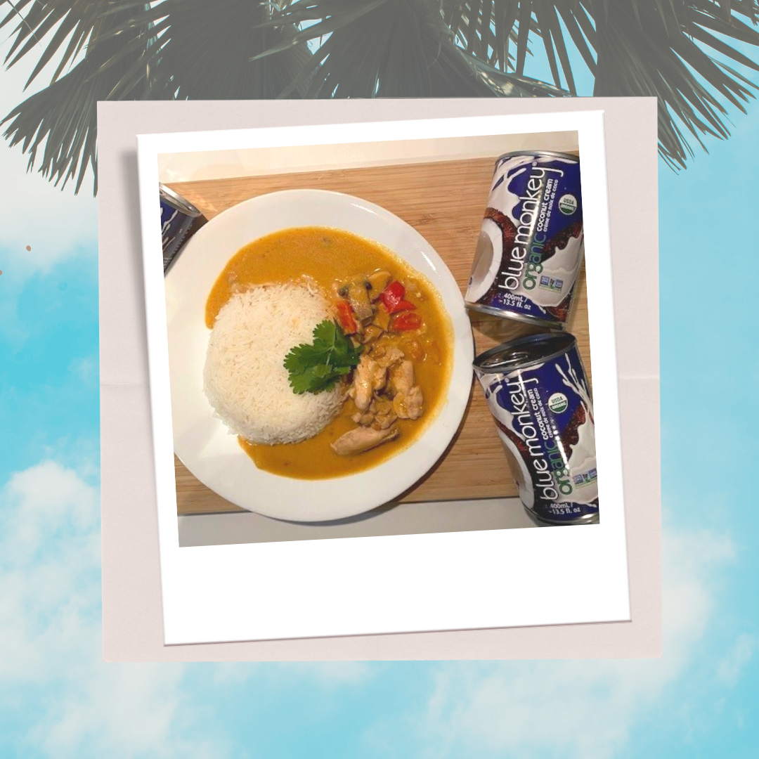 Thai Red Curry Recipe with Blue Monkey Organic Coconut Cream