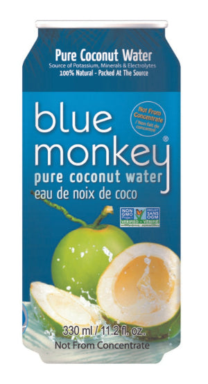 Blue Monkey Coconut Water 11.2oz/330ml 24 pack New Attitude