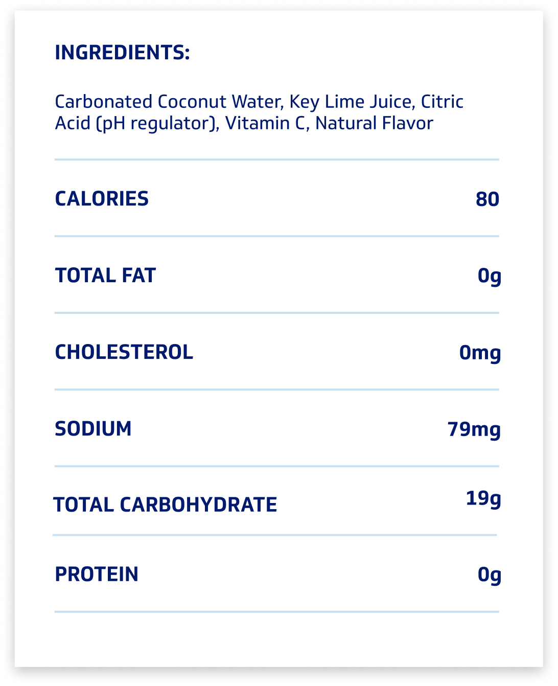 Tabla nutricional