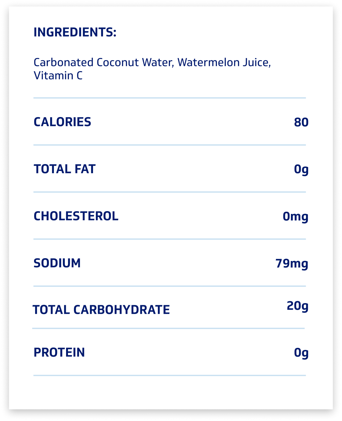 Tabla nutricional