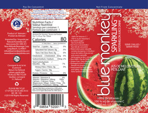 Nutrition Facts of the Blue Monkey's sparkling watermelon juice